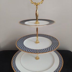 Noritake Blueshire 3-Tiered Serving Tray